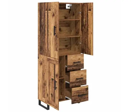 Aukštas Spintelė Su Stalčių 2 Pcs Senovinis Medis