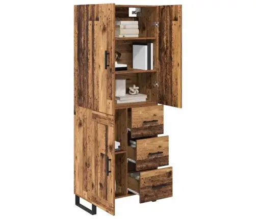 Aukštas Spintelė Su Stalčių 2 Pcs Senovinis Medis