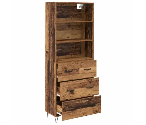 Aukštas Spintelė Su Stalčių Senas Medis 69,5 X 34 X 180 Cm