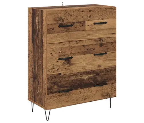 Aukštas Spintelė Su Stalčių Senas Medis 69,5 X 34 X 180 Cm