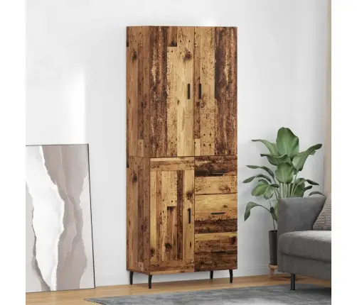 Aukštas Spintelė Su Stalčių 2 Pcs Senovinis Medis
