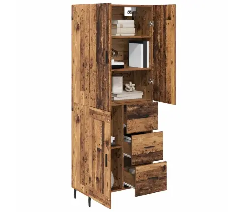 Aukštas Spintelė Su Stalčių 2 Pcs Senovinis Medis