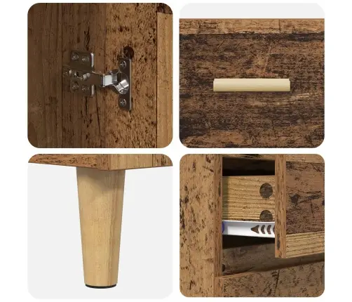 Augstais Skapītis Ar Atvilktni Vecs Koks 69,5 X 32,5 X 180 Cm Vidaxl