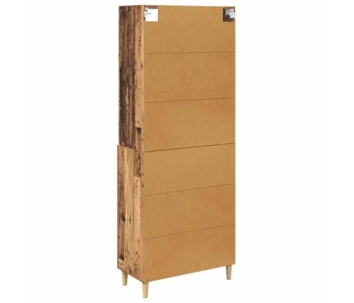 Augstais Skapītis Ar Atvilktni Vecs Koks 69,5 X 32,5 X 180 Cm Vidaxl