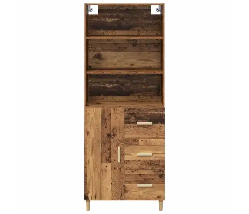 Augstais Skapītis Ar Atvilktni Vecs Koks 69,5 X 32,5 X 180 Cm Vidaxl