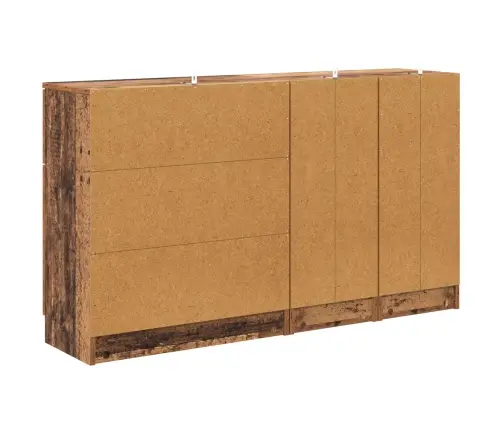 Puse Ar Atvilktni 3 Pcs Vecs Koks Inženierijas Koks Vidaxl