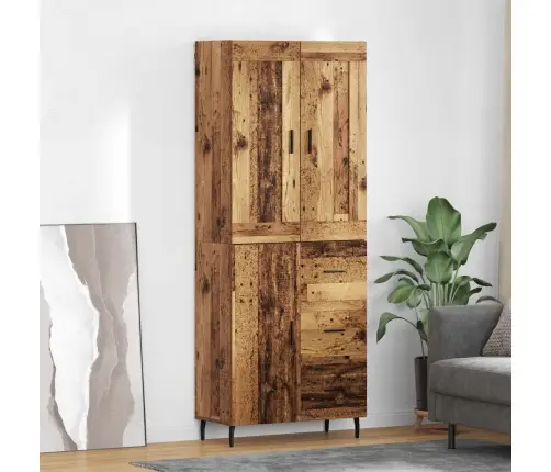 Augstais Skapītis 2 Pcs Vecs Koks Koka Un Stikla Materiāls Vidaxl