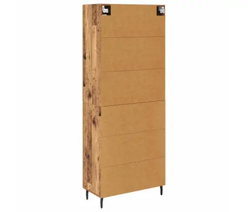 Augstais Skapītis 2 Pcs Vecs Koks Koka Un Stikla Materiāls Vidaxl