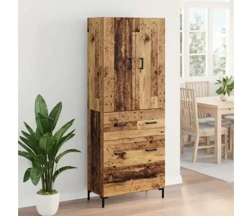 Augstais Skapītis Ar Atvilktni Vecs Koks 69,5 X 34 X 180 Cm Vidaxl