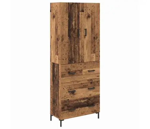 Augstais Skapītis Ar Atvilktni Vecs Koks 69,5 X 34 X 180 Cm Vidaxl