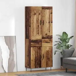 Augstais Skapītis Ar Atvilktni Vecs Koks 69,5 X 34 X 180 Cm Vidaxl