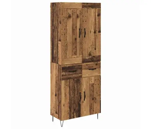 Aukštas Spintelė Su Stalčių Senovinis Medis 69,5 X 34 X 180 Cm