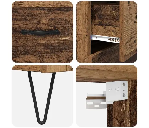 Augstais Skapītis Ar Atvilktni Vecs Koks 69,5 X 32,5 X 180 Cm Vidaxl