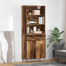 Augstais Skapītis 2 Pcs Vecs Koks Inženierijas Koks Vidaxl