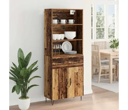 Augstais Skapītis Ar Atvilktni Vecs Koks 69,5 X 32,5 X 180 Cm Vidaxl