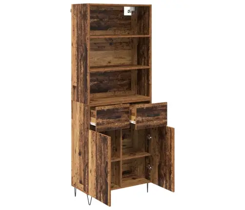 Augstais Skapītis Ar Atvilktni Vecs Koks 69,5 X 32,5 X 180 Cm Vidaxl