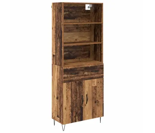 Augstais Skapītis Ar Atvilktni Vecs Koks 69,5 X 32,5 X 180 Cm Vidaxl