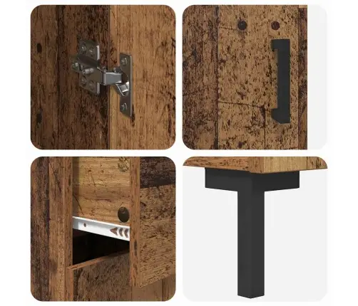 Augstais Skapītis 2 Pcs Vecs Koks 69,5 X 34 X 180 Cm Vidaxl