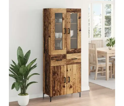 Augstais Skapītis 2 Pcs Vecs Koks 69,5 X 34 X 180 Cm Vidaxl