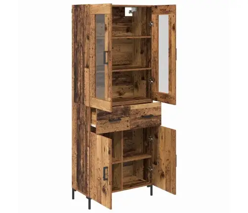 Augstais Skapītis 2 Pcs Vecs Koks 69,5 X 34 X 180 Cm Vidaxl