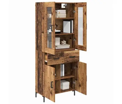 Augstais Skapītis 2 Pcs Vecs Koks 69,5 X 34 X 180 Cm Vidaxl