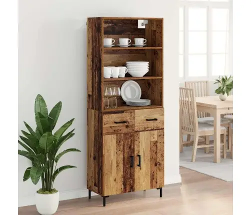 Augstais Skapītis Ar Atvilktni Vecs Koks 69,5 X 32,5 X 180 Cm Vidaxl