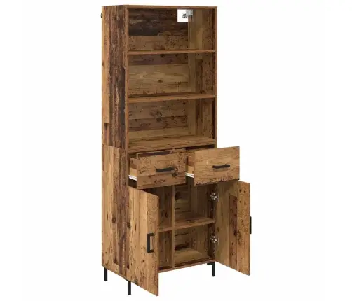 Augstais Skapītis Ar Atvilktni Vecs Koks 69,5 X 32,5 X 180 Cm Vidaxl