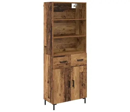 Augstais Skapītis Ar Atvilktni Vecs Koks 69,5 X 32,5 X 180 Cm Vidaxl