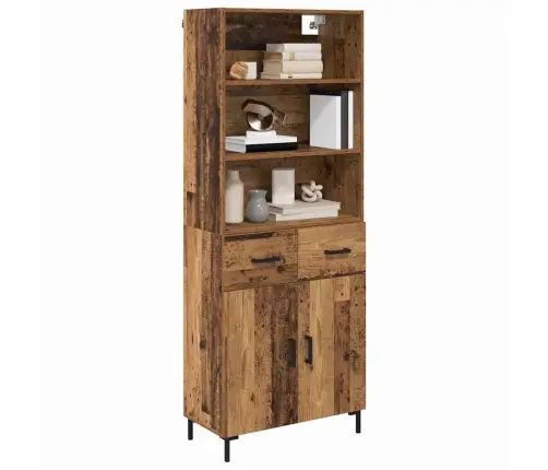 Augstais Skapītis Ar Atvilktni Vecs Koks 69,5 X 32,5 X 180 Cm Vidaxl