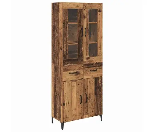 Augstais Skapītis Ar Atvilktni Vecs Koks 69,5 X 34 X 180 Cm Vidaxl