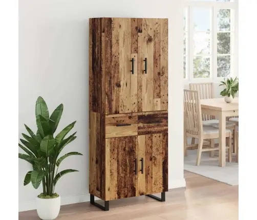 Aukštas Spintelė 2 Pcs Senovinis Medis 69,5 X 34 X 180 Cm