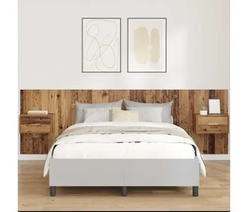 Gultas Galva Ar Skapīšu 3 Pcs Vecs Koks Inženierijas Koks Vidaxl