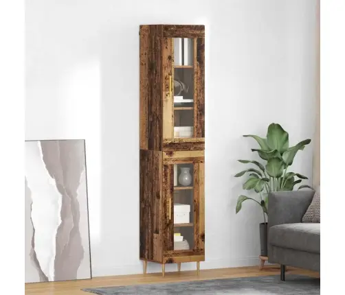 Augstais Skapītis Vecs Koks 34,5 X 34 X 180 Cm Vidaxl