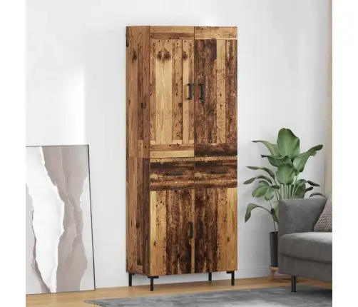 Augstais Skapītis Ar Atvilktni Vecs Koks 69,5 X 34 X 180 Cm Vidaxl