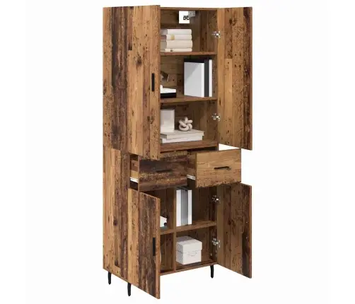 Aukštas Spintelė Su Stalčių 2 Pcs Senovinis Medis