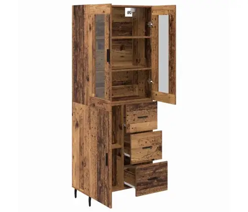 Aukštas Spintelė Su Stalčių 2 Pcs Senovinis Medis