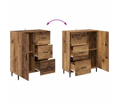 Aukštas Spintelė Su Stalčių 2 Pcs Senovinis Medis