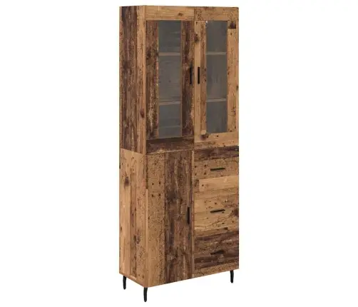 Aukštas Spintelė Su Stalčių 2 Pcs Senovinis Medis