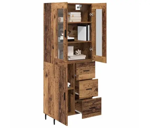 Aukštas Spintelė Su Stalčių 2 Pcs Senovinis Medis