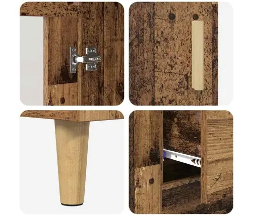 Augstais Skapītis Vecs Koks 69,5 X 34 X 180 Cm Vidaxl