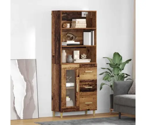 Augstais Skapītis Vecs Koks 69,5 X 34 X 180 Cm Vidaxl