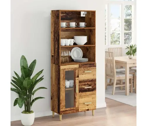 Augstais Skapītis Vecs Koks 69,5 X 34 X 180 Cm Vidaxl