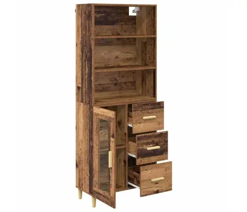 Augstais Skapītis Vecs Koks 69,5 X 34 X 180 Cm Vidaxl