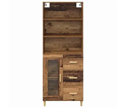 Augstais Skapītis Vecs Koks 69,5 X 34 X 180 Cm Vidaxl