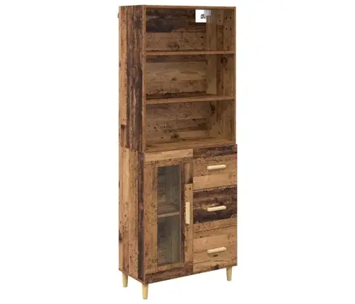 Augstais Skapītis Vecs Koks 69,5 X 34 X 180 Cm Vidaxl