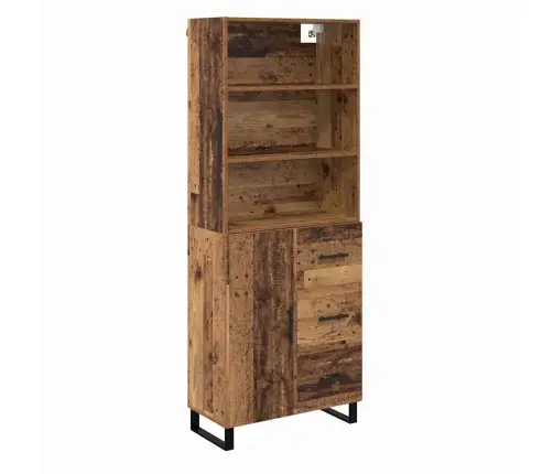 Augstais Skapītis Ar Atvilktni Vecs Koks 69,5 X 34 X 180 Cm Vidaxl