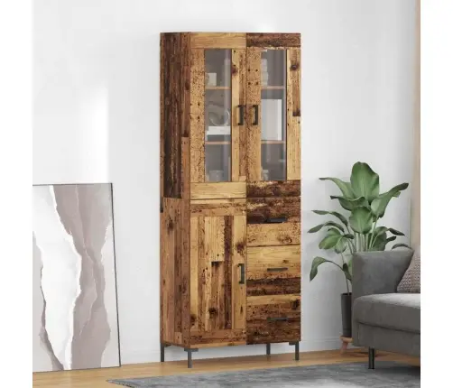 Augstais Skapītis 2 Pcs Vecs Koks 69,5 X 34 X 180 Cm Vidaxl