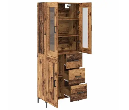 Augstais Skapītis 2 Pcs Vecs Koks 69,5 X 34 X 180 Cm Vidaxl