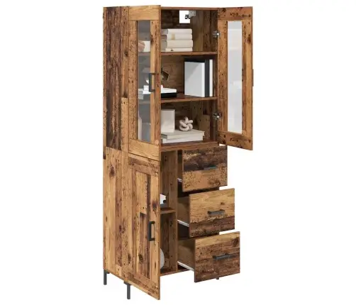 Augstais Skapītis 2 Pcs Vecs Koks 69,5 X 34 X 180 Cm Vidaxl