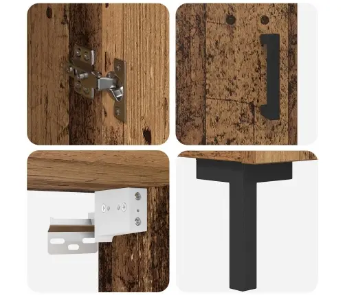 Augstais Skapītis Vecs Koks 69,5 X 34 X 180 Cm Vidaxl